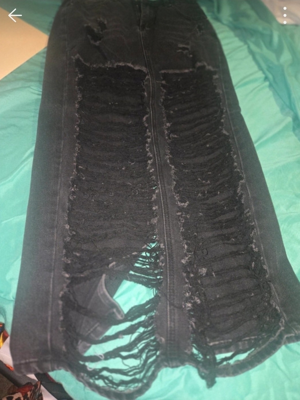 Women’s Black Distressed Ripped Skirt